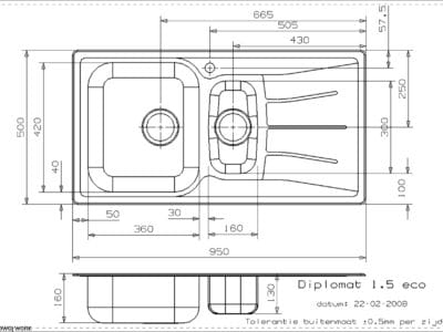 Reginox Diplomat Eco 1.5 Bowl Stainless Steel Inset Kitchen Sink