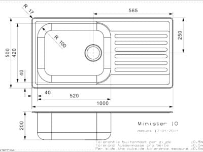 Reginox: Minister Reversible Stainless Steel Sink.