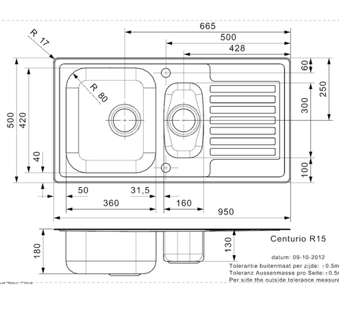 Reginox: Centurio R1.5 Stainless Steel Sink.