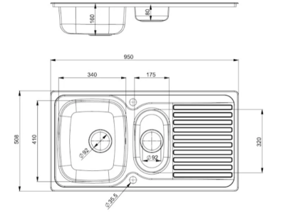 Reginox Mondello 1.5 Bowl Stainess Steel Kitchen Sink with Drainer