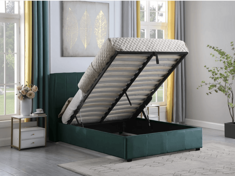 AML 5ft Kingsize Velvet Ottoman Bedstead