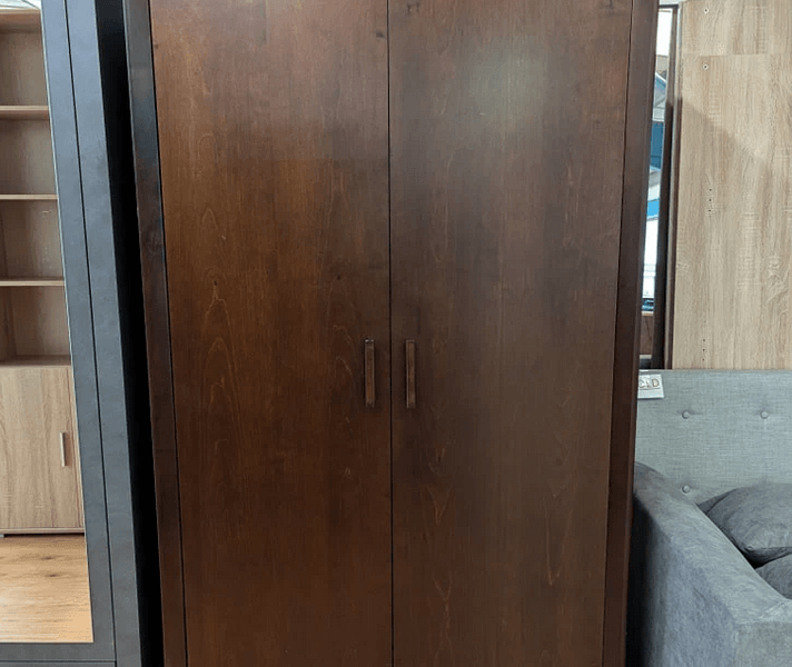 Earlsboro 2 Door Dark Wood Wardrobe (Clearance Line)